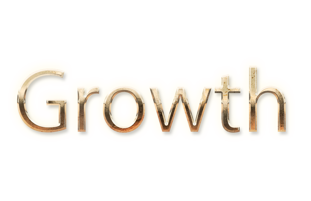 WORD GROWTH gold text typography PNG images free